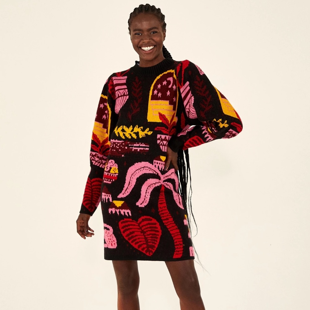 Black Magic Sweater Dress Farm Rio Size M